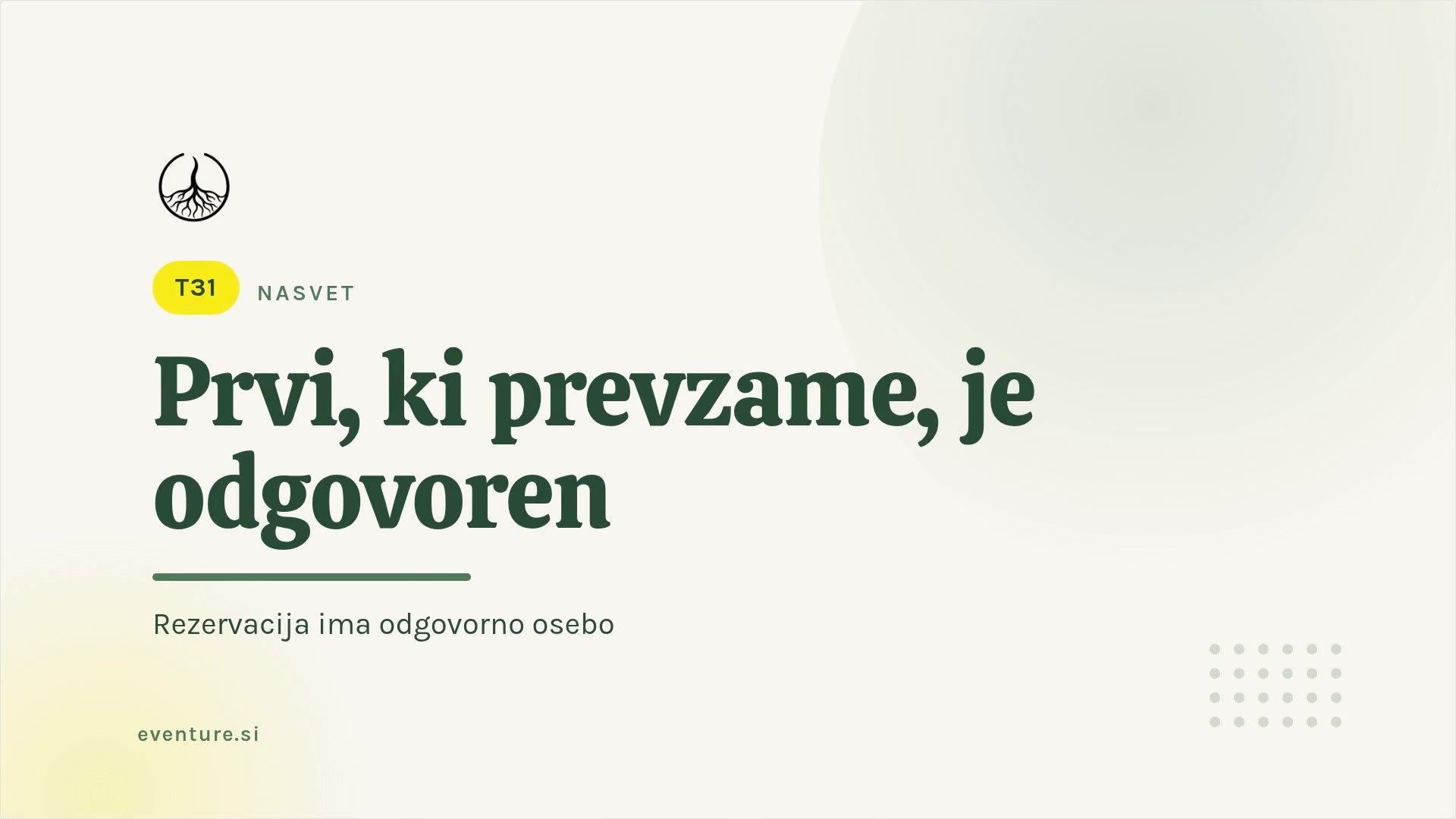 Savjet: prvi koji preuzme rezervaciju je odgovoran