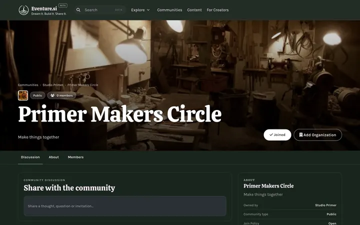 Communities - What visitors see