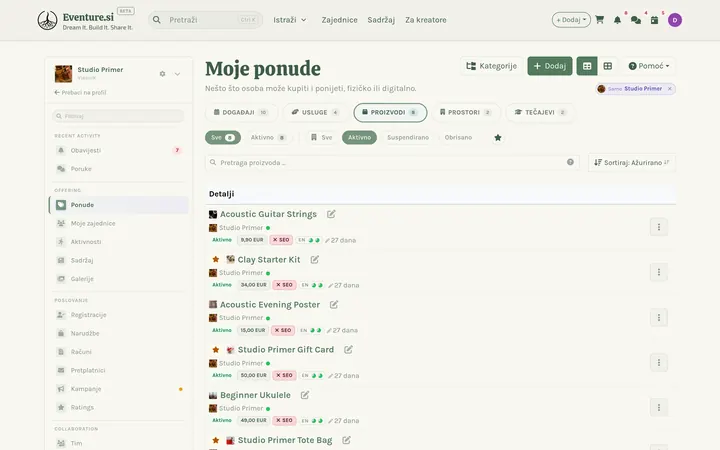 Ponude - Kako upravljate