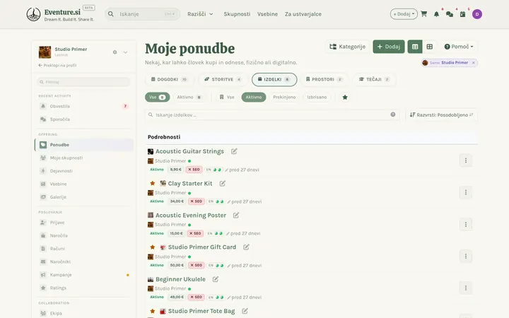 Ponudbe - Kako upravljate
